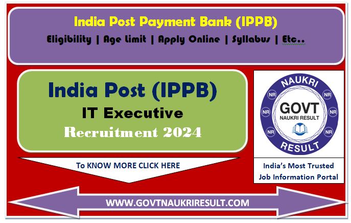  India Post Payment Bank IT Executive Online Form 2024 