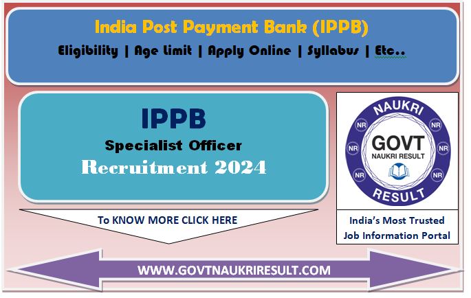  India Post IPPB Specialist Officer SO Online Form 2024 