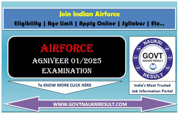  Indian Airforce Intake 01/2025 Online Form  