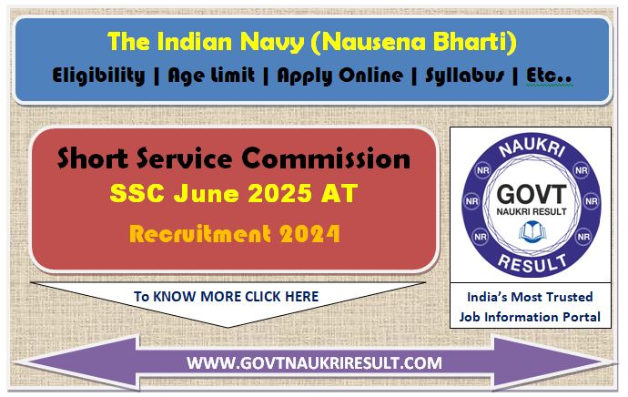  Indian Navy SSC Officers June 2025 Online Form  