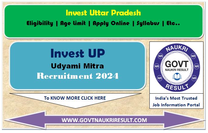  Invest UP Udyami Mitra Online Form 2024  