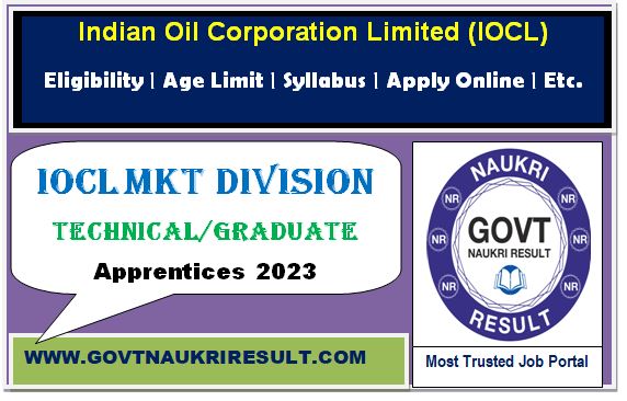  Indian Oil IOCL Marketing Division Apprentices Online Form 2023  