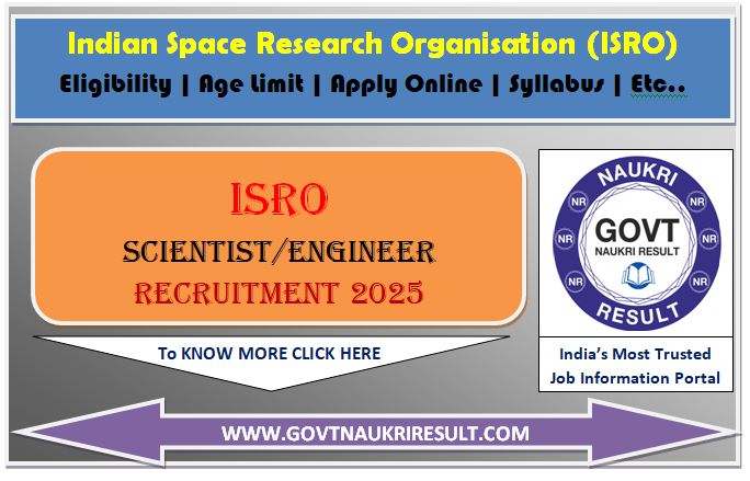  ISRO Scientist Engineer Online Form 2025 