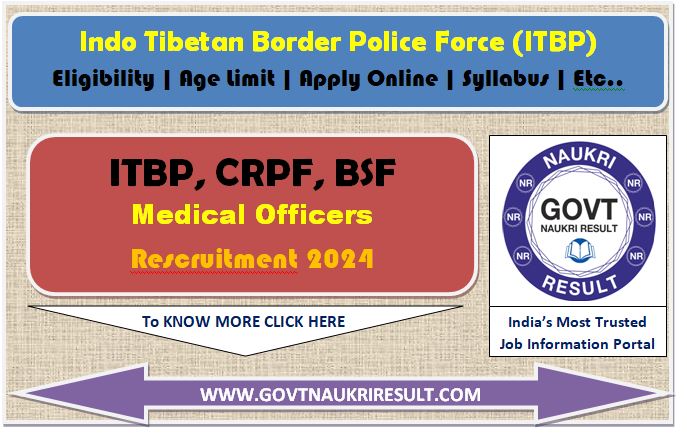  CAPF ITBP Medical Officer Online Form 2024  