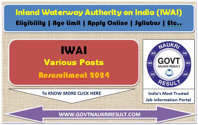  IWAI Various Post Result 2024 