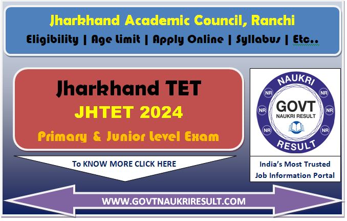  Jharkhand TET JTET Online Form 2024  