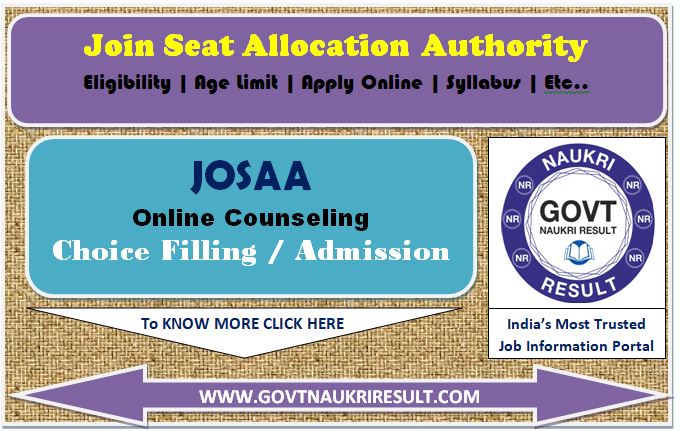  JOSAA 2024 Online Counseling  