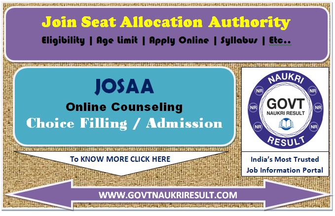  JOSAA 2024 Online Counseling 