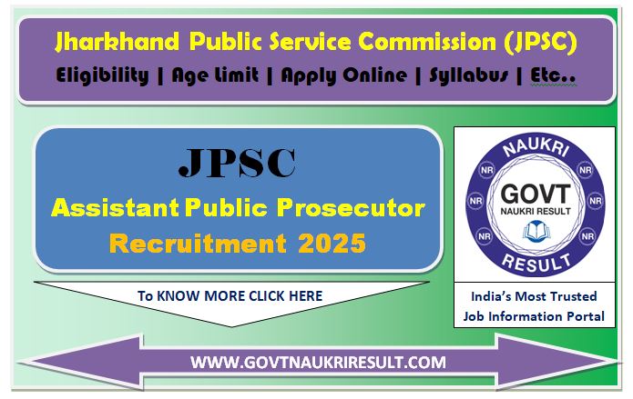  JPSC Assistant Public Prosecutor APO Online Form 2025 for 134 Post 