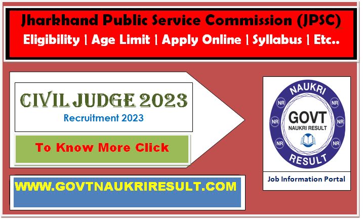  JPSC Civil Judge Online Form 2023 
