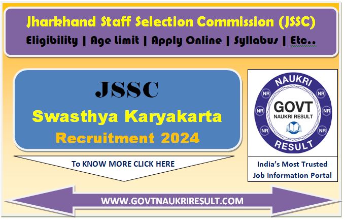  JSSC Swasthya Karyakarta Field Worker Online Form 2024  