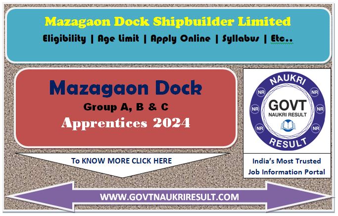  Mazagon Dock Apprentice Admit Card 2024 