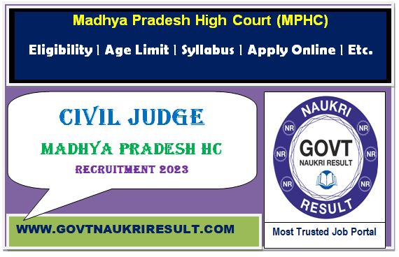 MP High Court Civil Judge Online Form 2023  