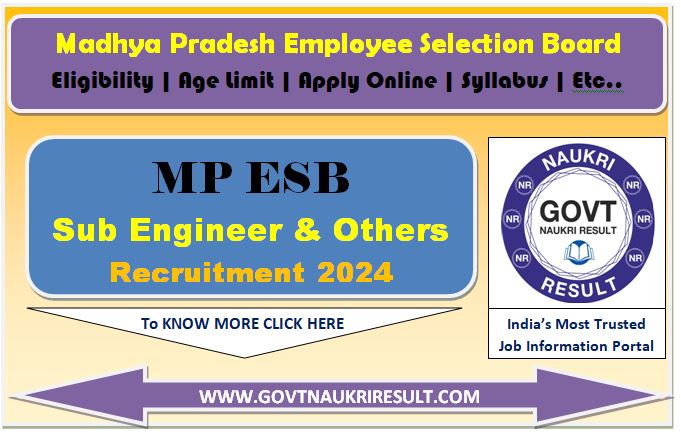  MPESB Group 3 Sub Engineer Admit Card 2024  