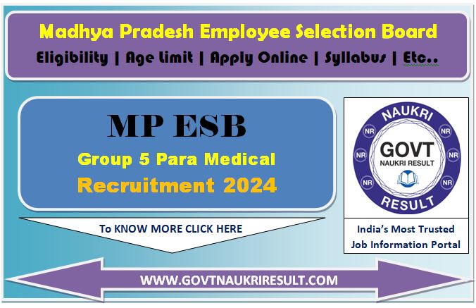  MPESB Paramedical Group 5 Post Online Form 2025 