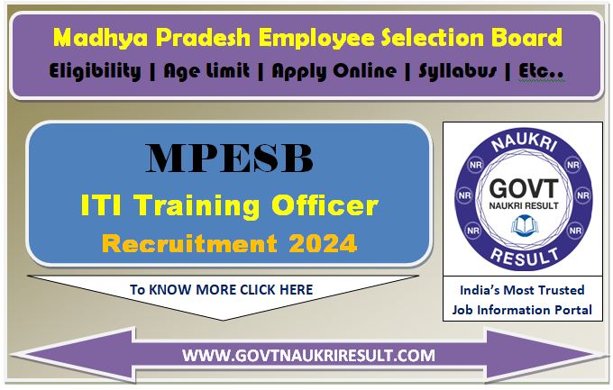  MPESB ITI Training Officer Admit Card 2024 