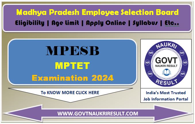  MPESB Primary School MPTET Online Form 2024  