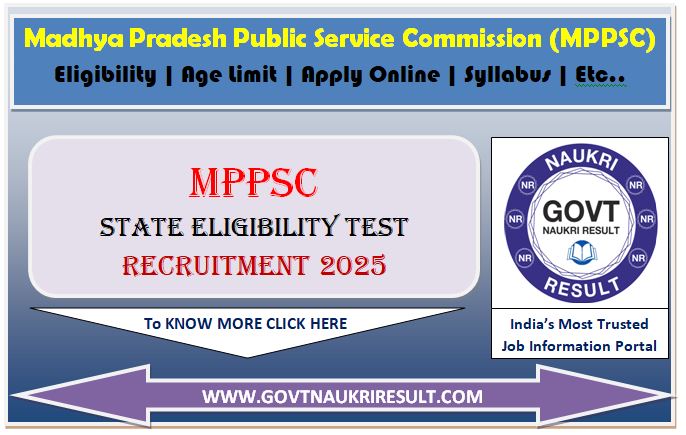  MPPSC State Eligibility Test SET Online Form 2025 
