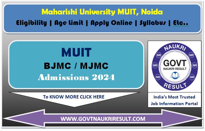  MUIT Noida Journalism Course Online Form 2024  