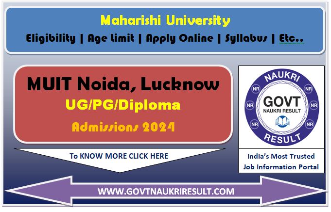  MUIT Admissions Online Form 2024  