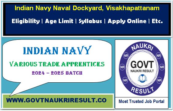  Indian Navy Naval Dockyard Apprentice Online Form  