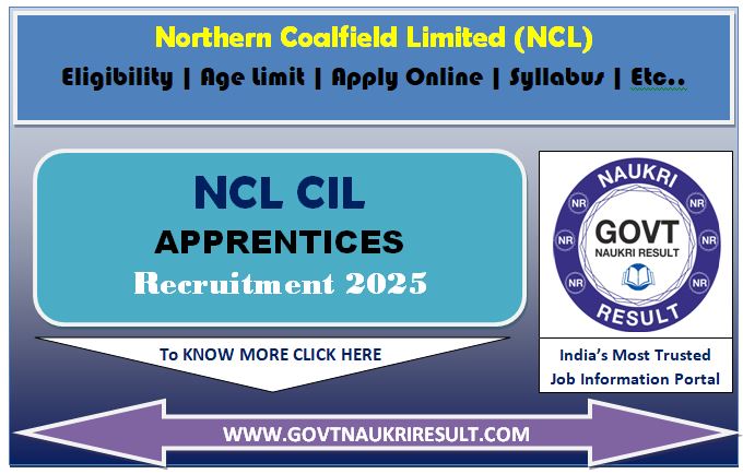  NCL CIL ITI / Diploma / Graduate Apprentices Online Form 2025 