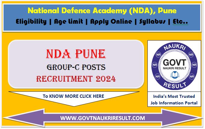  NDA Pune Group C Various Post Online Form 2024  