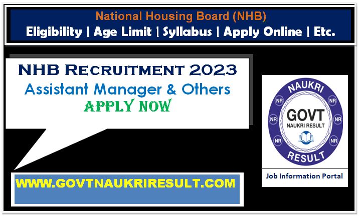  National Housing Bank NHB Various Post Online Form 2023  