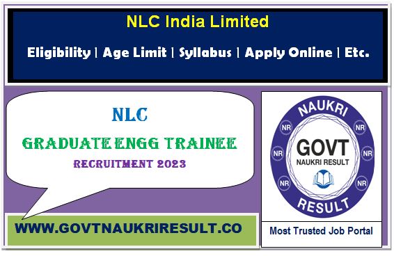  NLC India Graduate Executive Trainees Online Form 2023 