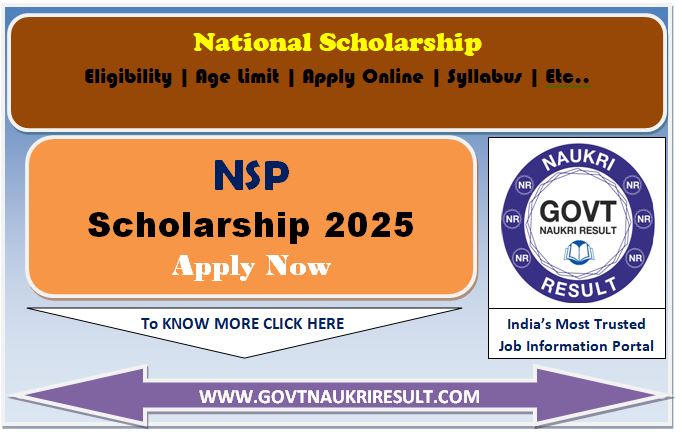  NSP National Scholarship Online Form 2025 
