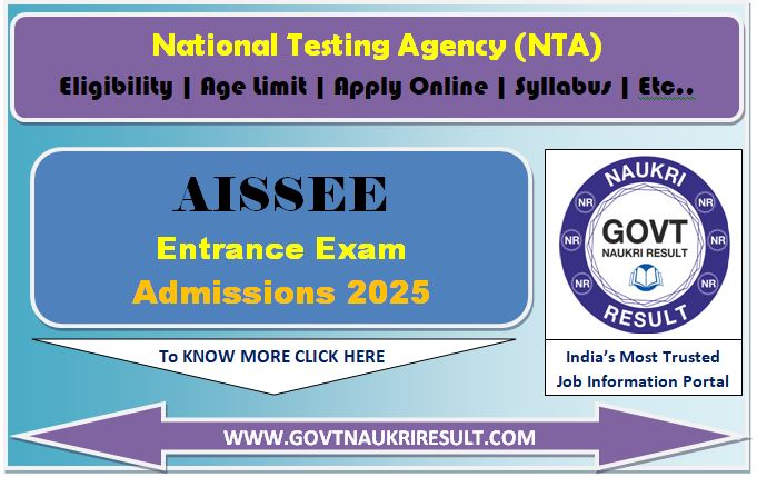  NTA All India Sainik School AISSEE 2025 Online Form 