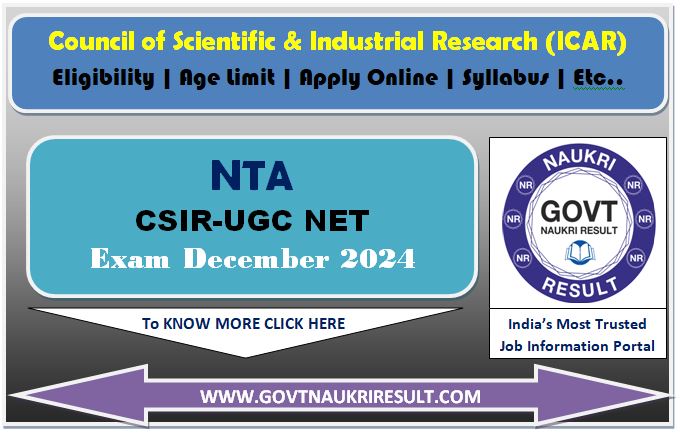  NTA CSIR UGC NET December 2024 Online Form 