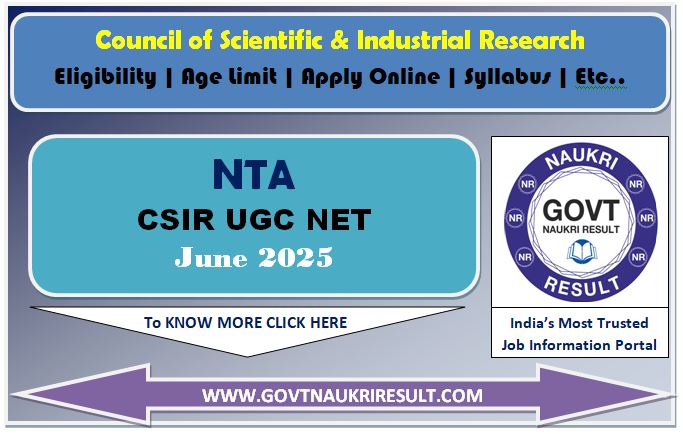  NTA CSIR UGC NET June 2025 Online Form 