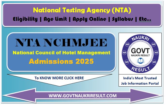  NTA NCHMJEE 2025 Online Form 