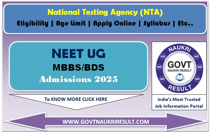  NTA NEET UG 2025 Online Form 