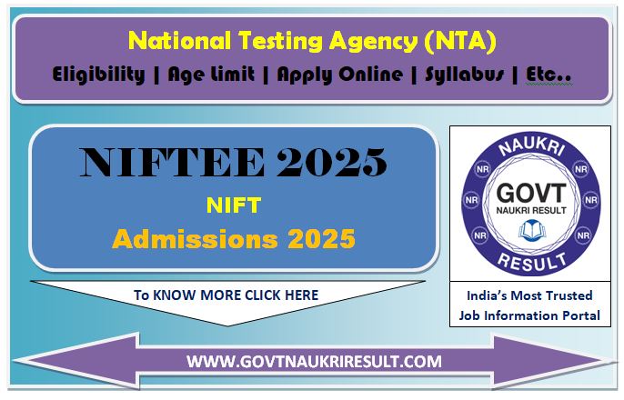  NTA NIFT Admissions Online Form 2025 