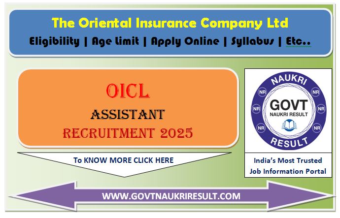 Oriental Insurance OICL Assistant Online Form 2025 for 500 Post 