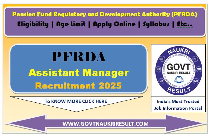  PFRDA Assistant Manager Online Form 2025 
