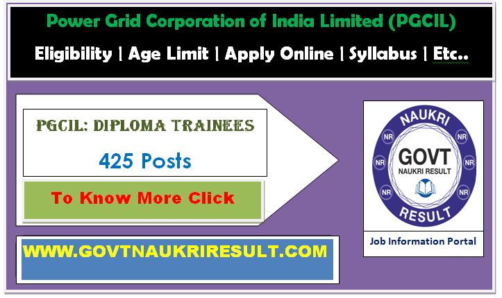  PGCIL Diploma Trainee 2023 Result 