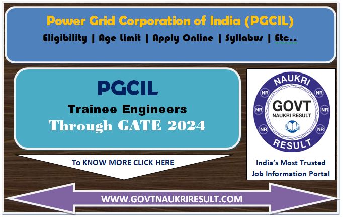  PGCIL Engineer Trainee Online Form 2024 