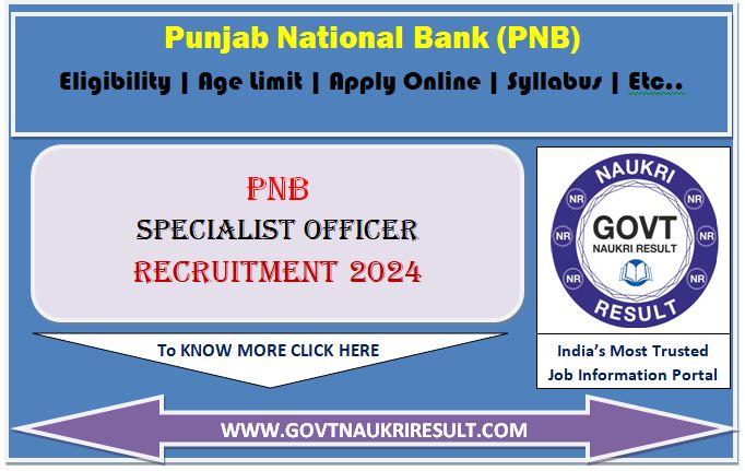  PNB SO Online Form 2024  