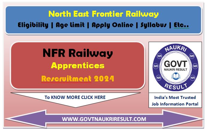  Railway NFR Apprentices Online Form 2024 