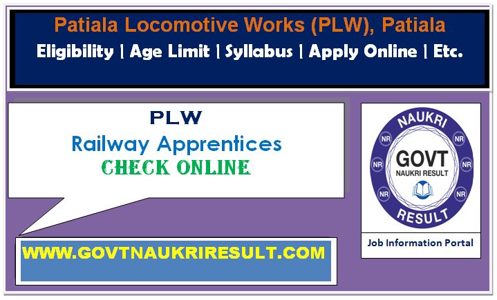  Railway PLW Apprentices Online Form 2023  