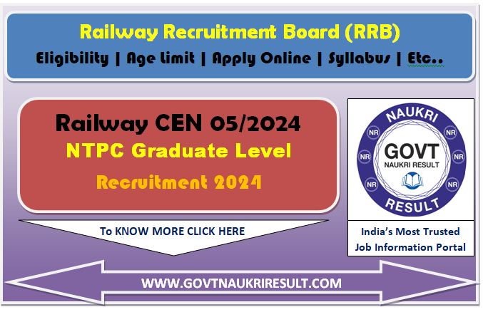  Railway RRB NTPC Graduate Level Online Form 2024  