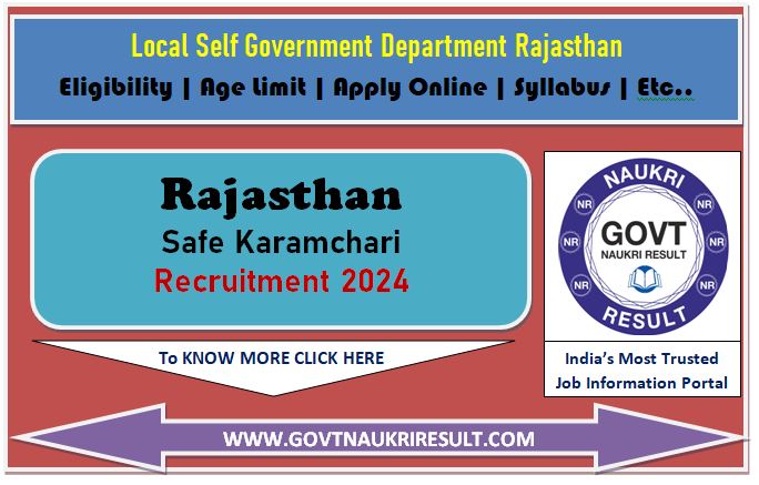  Rajasthan Safai Karamchari Online Form 2024  