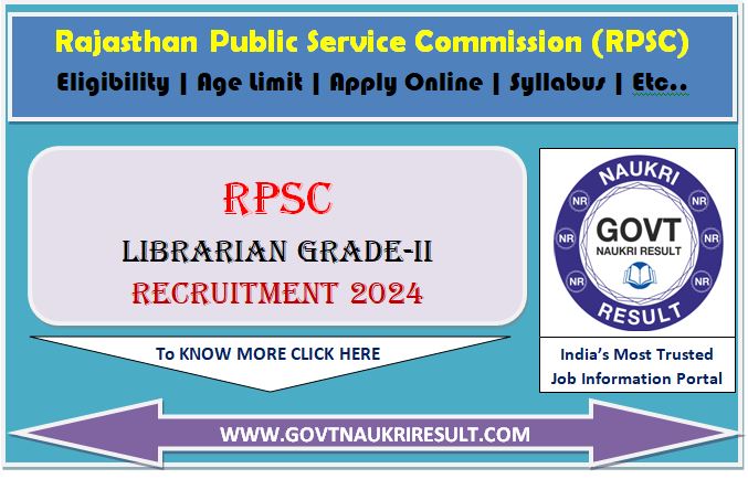  RPSC Librarian Grade II Online Form 2024  