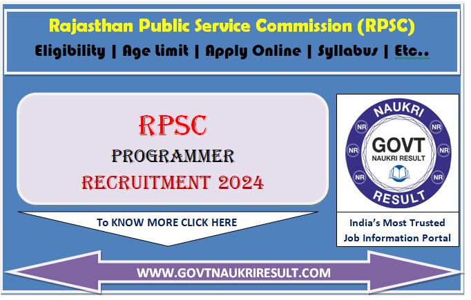  RPSC Programmer Online Form  