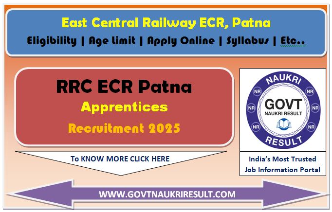  RRC ECR Patna Apprentices Online Form 2025 