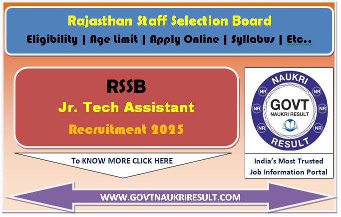  Rajasthan RSSB JTA, Account Assistant Online Form 2025 