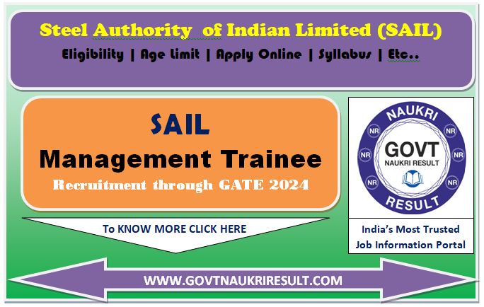  Sail Management Trainee Online Form 2024 